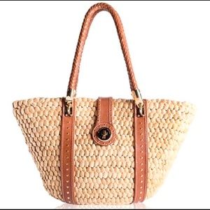 Michael Kors Santorini Brown XL Straw Beach Tote